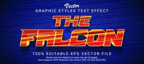 Premium Vector The Falcon Royal Gold Text Style Effect