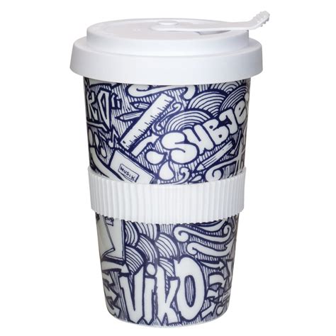 Coffee To Go Becher Mit Graffiti Druck Mahlwerck Porzellan