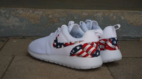 New Nike Roshe Run Custom Red White Blue American Flag Edition Etsy