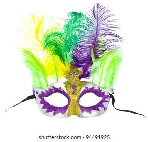 Colorful Mardi Gras Mask Feathers Isolated Stock Photo 94491925 | Shutterstock