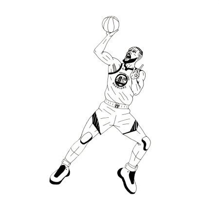 Inspired Photo Of Stephen Curry Coloring Page Coloring Page