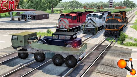 BeamNG Drive Train RailRoad Crashes 13 YouTube