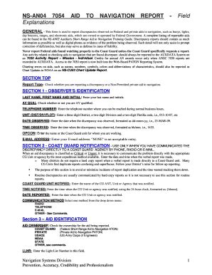 Fillable Online NS AN04 7054 AID TO NAVIGATION REPORT Field