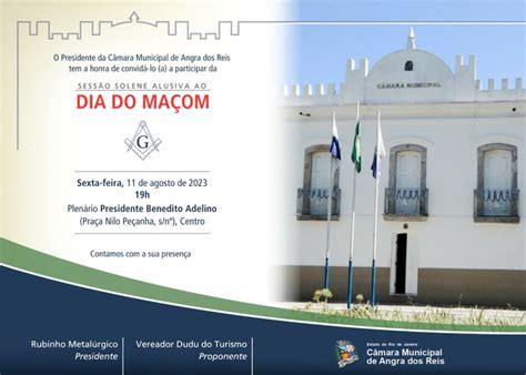 Câmara realizará Sessão Solene Alusiva ao Dia do Maçom Câmara Municipal