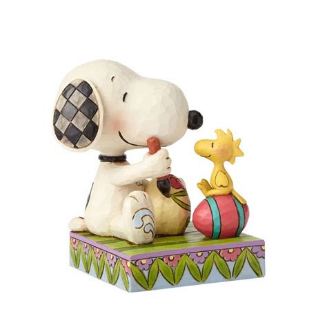 Jim Shore Peanuts Collection Snoopy And Woodstock With Easter Eggs