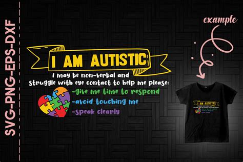 I Am Autistic Non Verbal By Utenbaw Thehungryjpeg