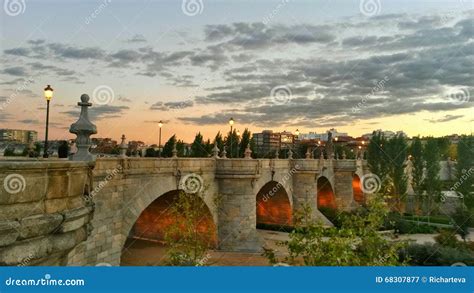 Toledo Bridge, Madrid, Spain Stock Image - Image of orange, travel ...