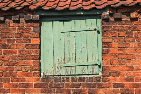 Worn Small Wooden Door Set Old Bricks Stock Photos Free Royalty