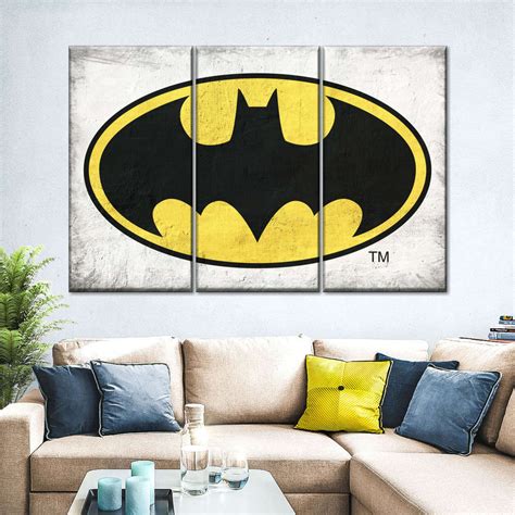 Justice League Batman Concrete Emblem Wall Art | Digital Art