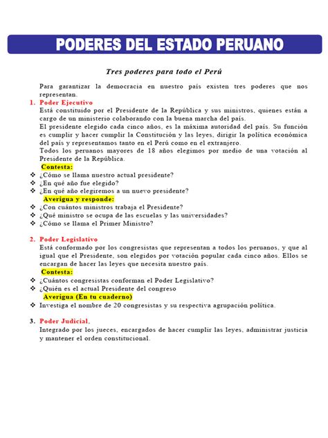 Poderes Del Estado Peruano Pdf