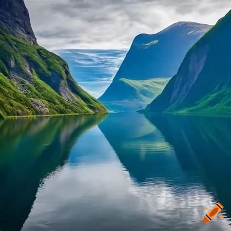 Breathtaking Norwegian Fjords Landscape From A Cruise On Craiyon