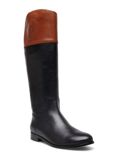 Lauren Ralph Lauren Justine Burnished Leather Riding Boot H Ye Boots