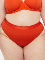 Savage X Cotton High Leg Bikini Panty In Orange Red SAVAGE X FENTY