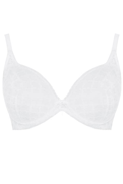 White Lace Plunge Bra Yours Clothing