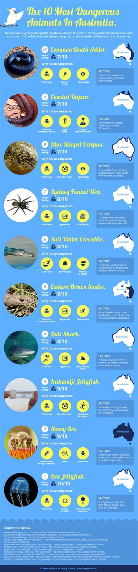 Infographic: Australia's 10 Most Dangerous Animals | Mental Floss