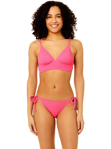 No Boundaries Juniors Textured Longline Bikini Top Walmart