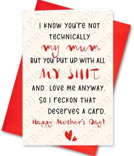 Wlwlgluck Mothers Day Cards For Stepmom Funny Mothers Day