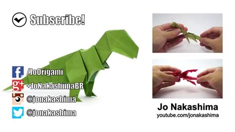 Origami Dinosaur T Rex Jo Nakashima Youtube