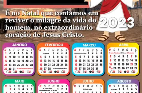 Calend Rio Frase Natalina De Jesus Cristo Moldura Para Foto