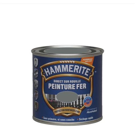 HAMMERITE Peinture fer extérieur Direct sur rouille HAMMERITE gris