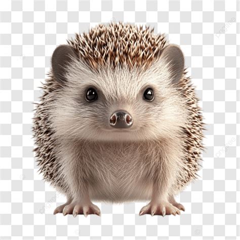 Cute Hedgehog With Brown Pattern White Body Cute Hedgehog PNG