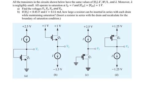 Solved All The Transistors In The Circuits Shown Below Have