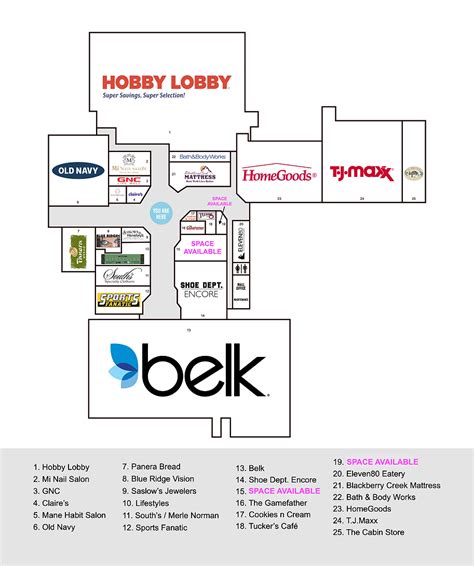 Boone Mall Map