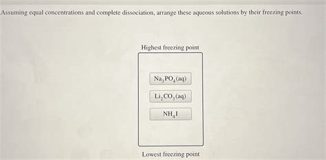 Solved Assuming Equal Concentrations And Complete Chegg