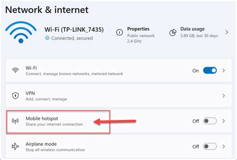 Cómo crear un punto de acceso móvil en Windows 11