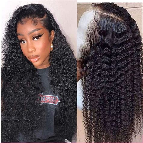 Buy Brazilian Curly Wig 28 Inch Pre Plucked With Baby Hair Curly Lace