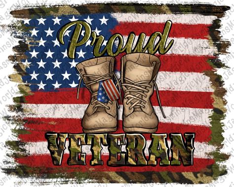 Proud Veteran American Flag PNG Army Veteran Flag Png Etsy