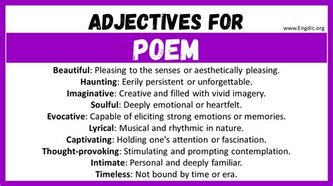 words  describe  poem adjectives  poem engdic