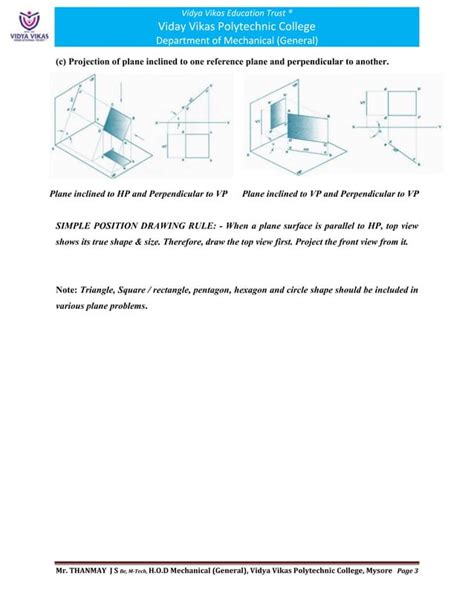 Computer Aided Engineering Drawing 20me12p Unit 02 Part 03 Projections Of Plane Surface Pdf