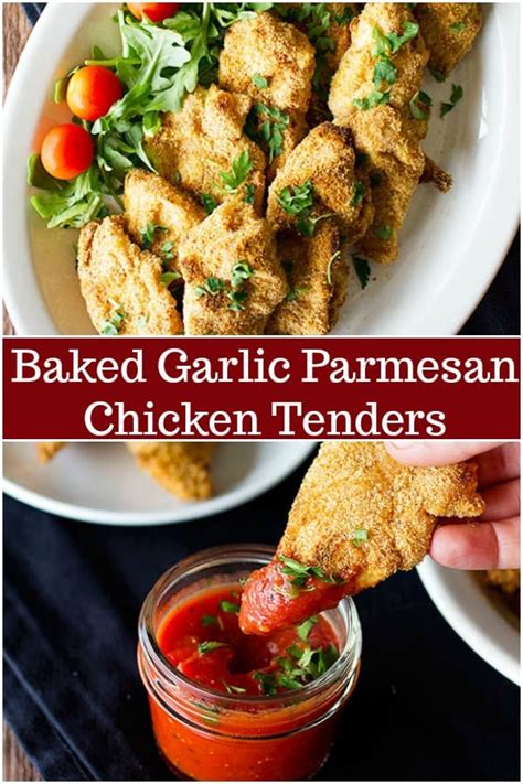 Baked Garlic Parmesan Chicken Tenders Unicorns In The Kitchen