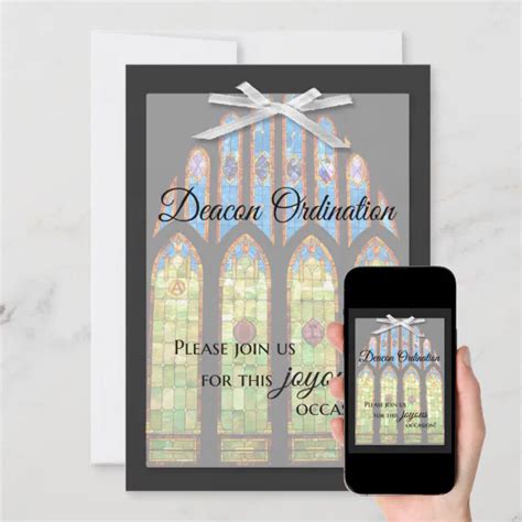 Deacon Ordination Invitation - Stain Glass | Zazzle