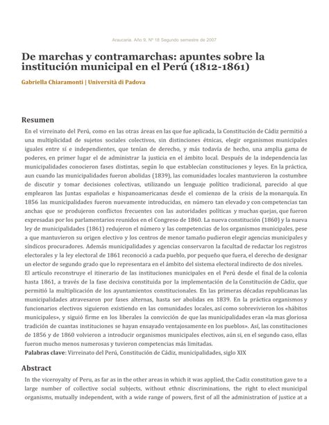 Pdf De Marchas Y Contramarchas Apuntes Sobre La Instituci N