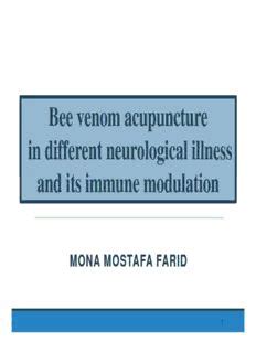 Bee Venom Acupuncture In Different Neurological Illness And Its Immune