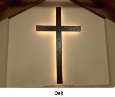 Old Style Rustic Wooden Wall Crosses - The Old Rugged Cross - Oak