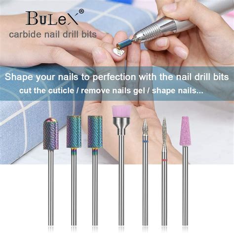 Bulex 7pcs Nail Drill Bits For Acrylic Nails Professional Tungsten