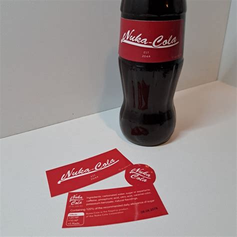 Nuka Cola Label Quantum Cola Fallout for Fans Sticker Label Fan Art Nuka Bottle Replica Cosplay ...