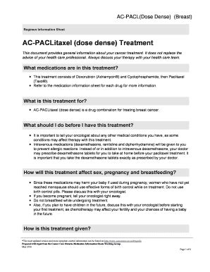 Fillable Online AC PACL Dose Dense Breast Fax Email Print PdfFiller