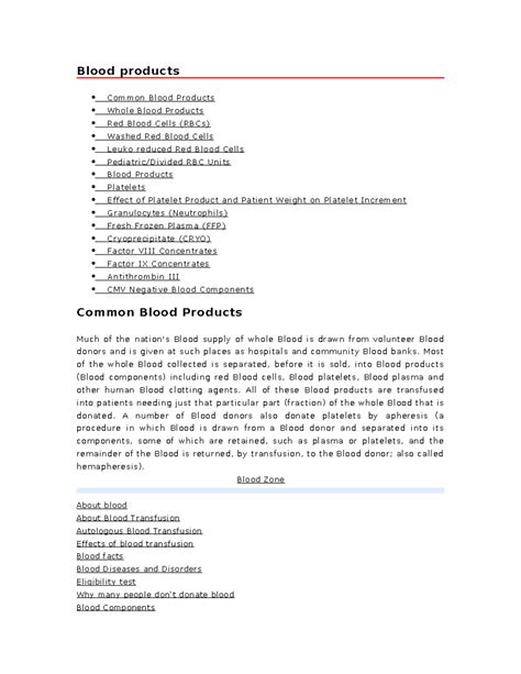 blood products blood products common blood products  blood