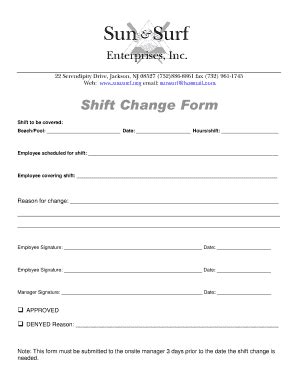 Printable Shift Change Request Form Portal Tutorials