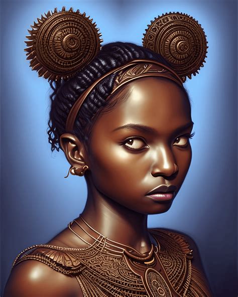 Retrato De Una Linda Pequeña Diosa De La Melanina · Creative Fabrica