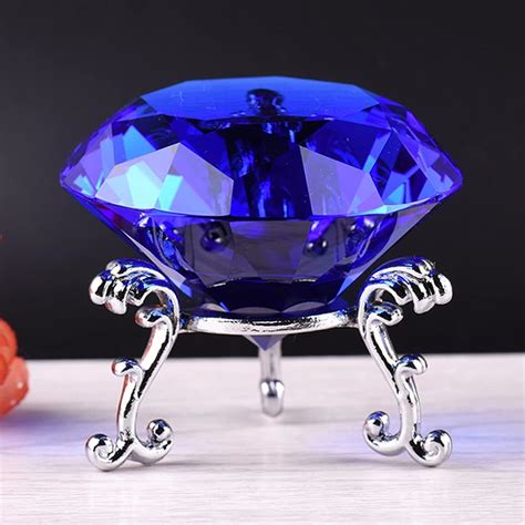 Lovetao Crystal Glass Diamond Shaped Decoration Faceted 60mm 2 36 Inch Jewel Paperweight W