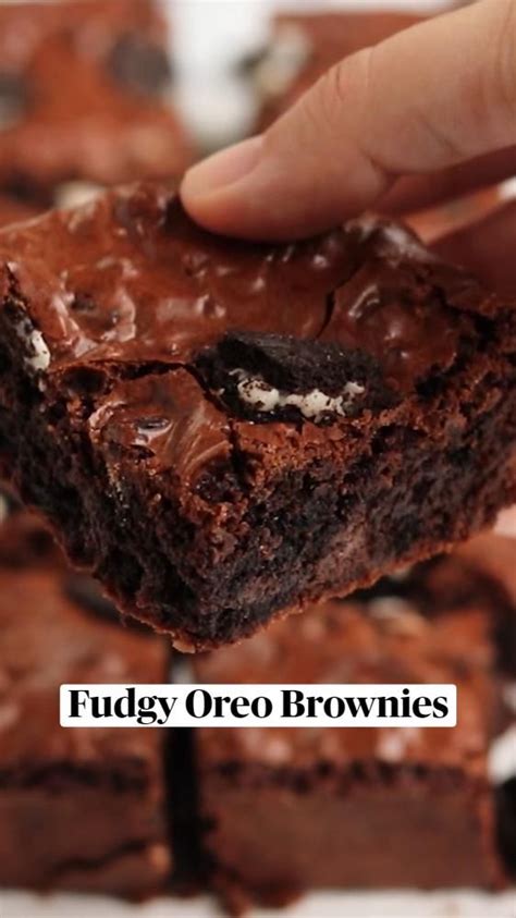 Fudgy Oreo Brownies Sweet Snacks Recipes Easy Baking Recipes Desserts Brownie Desserts Recipes