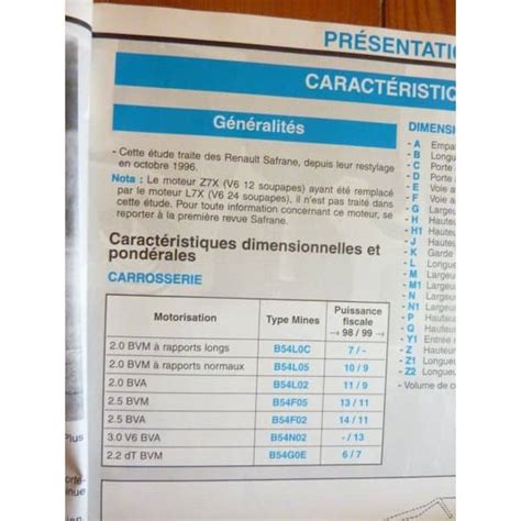 Lea Revues Techniques Renault Safrane Ii Depuis Moteurs