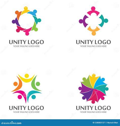 Colorful Unity Concept Logo Icon Vector Template Stock Vector