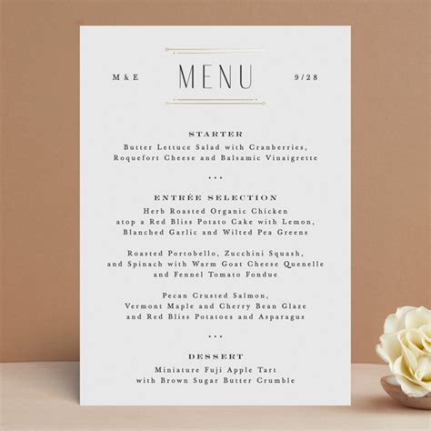 Modern Deco Foil Pressed Menus By Hooray Creative Minted