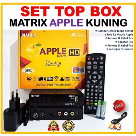 ANTENA DIGITAL SET TOP BOX MATRIX APLLE KUNING HINOMARU STB RECEIVER